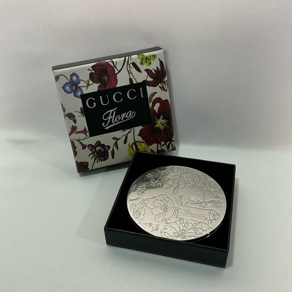 Gucci Flora Silver Compact Mirror